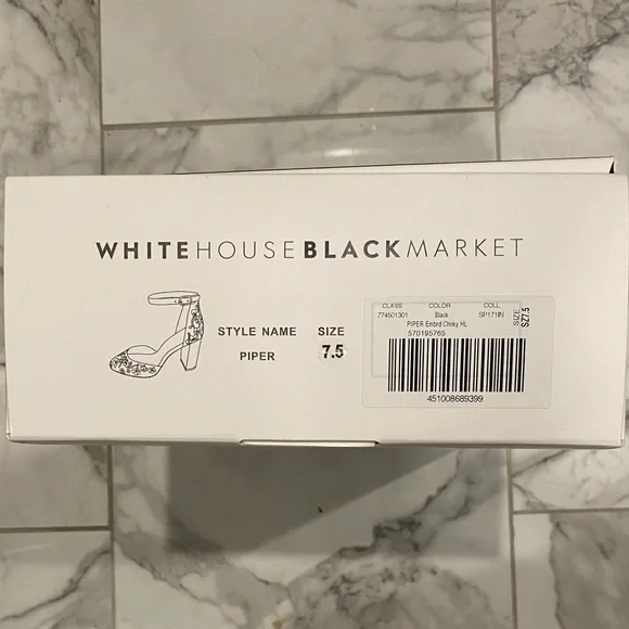 Luxe White House Black Market Piper Black Velvet and floral embroidered pumps 🌹 - Picture 12 of 16